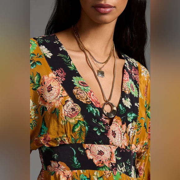 Anthropologie Printed V-Neck Maxi Dress - Picture 4 of 16